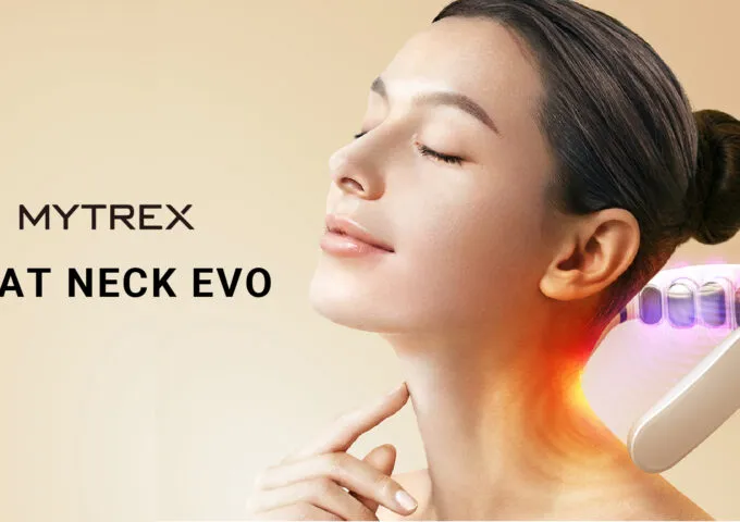 【MYTREX】ネックケアシリーズが進化。“振動×EMS×W温 熱”を融合したハイブリッドモデル「HEAT NECK EVO」誕生